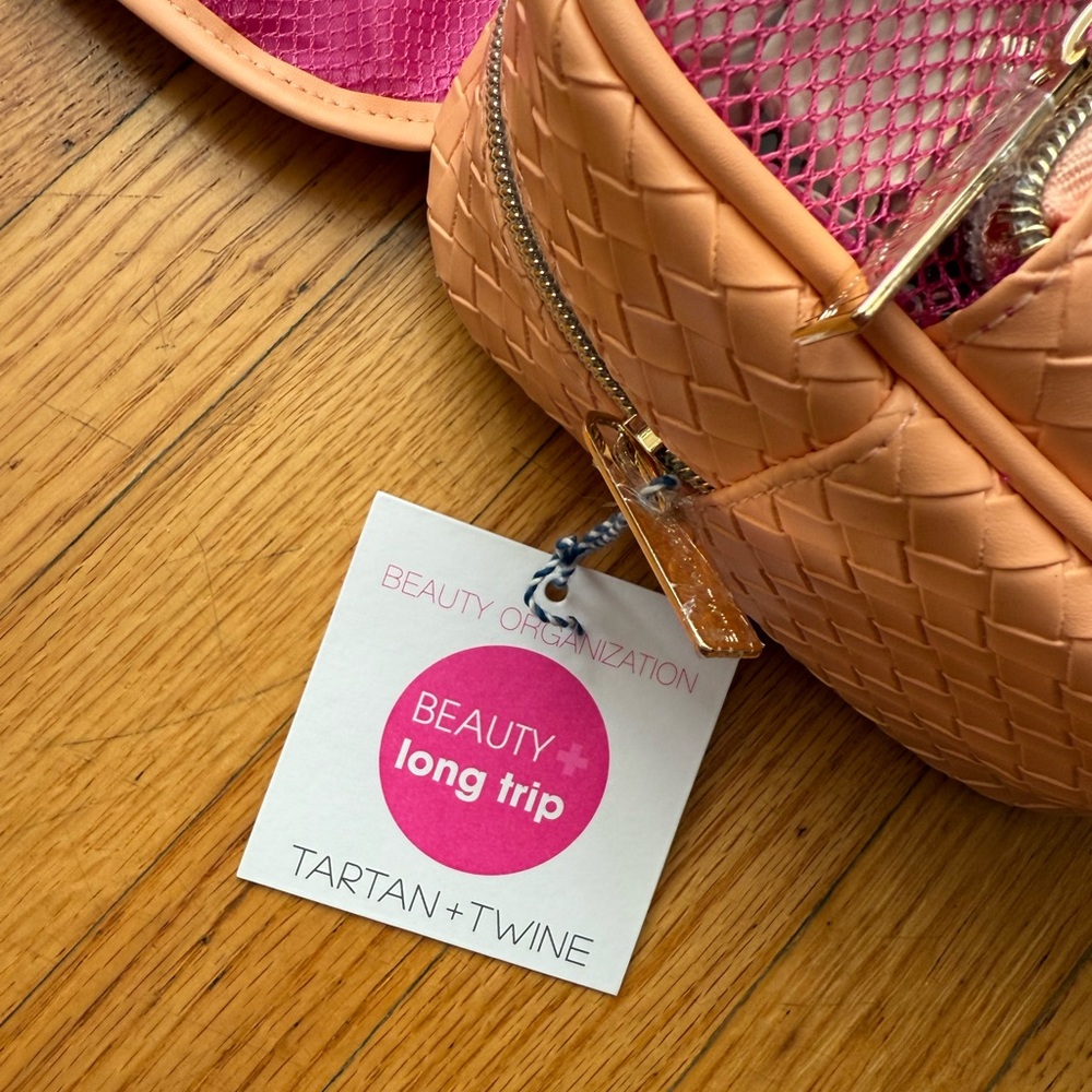 Peach Woven Cosmetic Travel Case - Picture 5 of 12